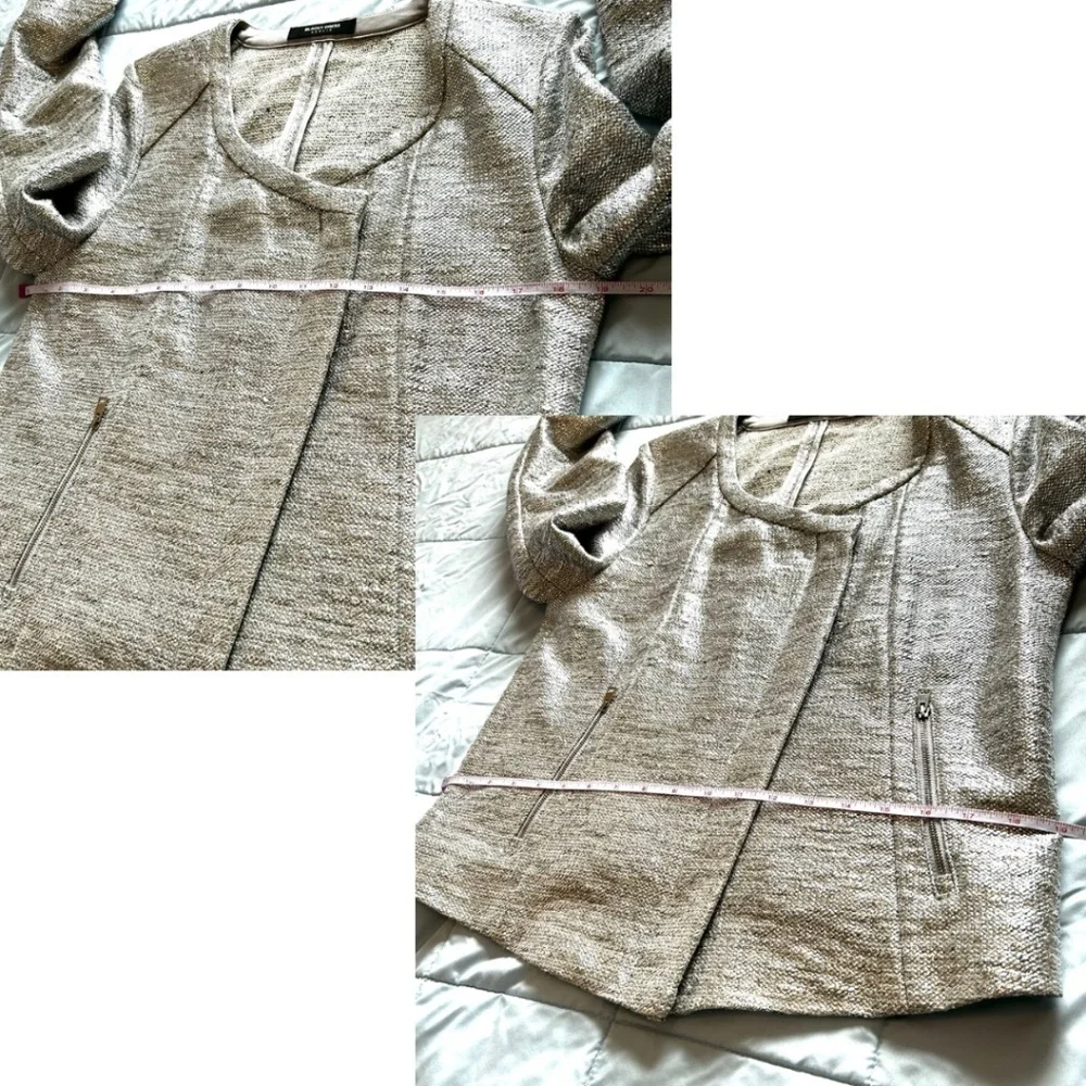 Blacky Dress Berlin Silver Tweed Moto Jacket Asymmetric Zipper Size US8 CAN10 - Picture 11 of 14